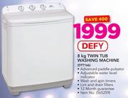 Defy 8Kg Twin Tub Washing Machine DTT166