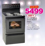 Defy 4 Plate Solid Stove Black DSS497