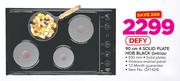 Defy 90cm 4 Solid Plate Hob Black DHD326