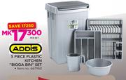 Addis 5 Piece Plastic Kitchen Bigga Bin Set