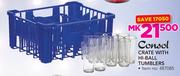 Consol Crate With Hi-Ball Tumblers