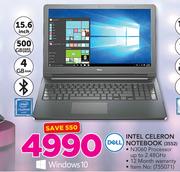 Dell 15.6" Celeron Notebook 3552