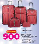 Mainstays 5 Piece Red Travel Set TB-20123-Per Set