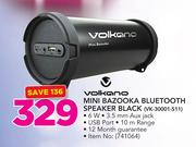 Volkano Mini Bazooka Bluetooth Speaker Black VK-30001-S11