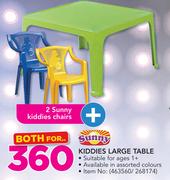Sunny Kiddies Large Table With 2 Sunny Kiddies Chairs