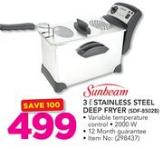 Sunbeam 3Ltr Stainless Steel Deep Fryer SDF-8502B