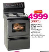 Defy 4 Plate Solid Stove Black DSS497
