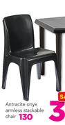 Antracite Onyx Armless Stackable Chair