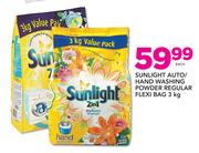 Sunlight Auto/Hand Washing Powder Regular Flexi Bag-3Kg Each