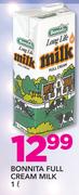 Bonnita Full Cream Milk-1Ltr