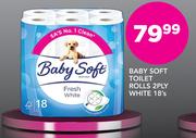 Baby Soft Toilet Rolls 2 Ply White 18’s