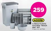 Addis 5 Piece Plastic Kitchen Bigga Bin Set