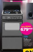 Beko 50 x 60 4 Burner Gas STOVE BLACK B
