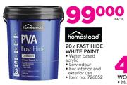 Homestead 20Ltr Cream, Peach & Sand Paint-Each