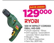 Ryobi 500W Impact Corded Drill HID-500