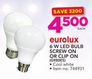 Eurolux 6W LED Bulb Screw On Or Clip On G980ES-Each