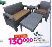 Altak Brown Rattan Set-Per Set