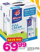 Clover Full Cream, Low Fat Or Fat Free Milk-6x1Ltr Per Pack