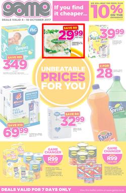 Game KZN : Unbeatable Prices For You (4 Oct - 10 Oct 2017), page 1