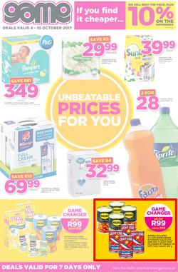 Game KZN : Unbeatable Prices For You (4 Oct - 10 Oct 2017), page 1