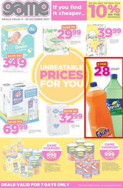 Game KZN : Unbeatable Prices For You (4 Oct - 10 Oct 2017), page 1