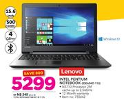 Lenovo 15.6" Intel Pentium Notebook Ideapad 110