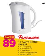 Pineware 1.7ltr Auto Kettle Pak-834