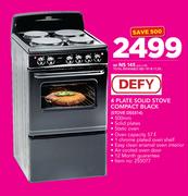 Defy 4 Plate Solid Black Stove Compact DSS514