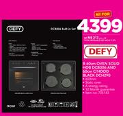 Defy B 60cm Oven Solid Hob DCB006 & 60cm C/Hood Black DCH290