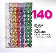 Santa's Trading Bauble Tinsel And Garland Deal-20's Pack