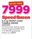 Speed Queen 8.2kg Front Load Tumble Dryer LES33AW