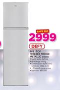 Defy 183ltr Metallic Top Freezer Fridge D220D