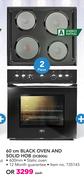 Defy 60cm Black Oven And Solid Hob DCB006