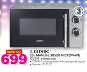Logik 20ltr Silver Manual Microwave Oven P70H20-SES