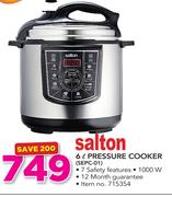 Salton 6ltr Pressure Cooker SEPC-01