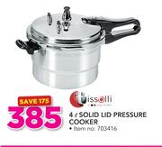 Tissolli 4ltr Solid Lid Pressure Cooker