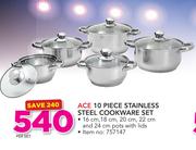 Ace 10-Piece Stainless Steel Cookware Set-Per Set