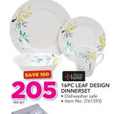 Always Home 16PC Leaf Design Dinnerset-Per Set