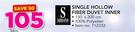 Sheraton Single Hollow Fiber Duvet Inner 130x200cm-Each