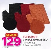 Tuftcraft 3 Piece Embossed Assorted-Per Set
