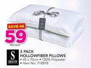 Sheraton 2 Pack Hollowfiber Pillows 45x70cm-Per Pack