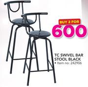 TC Swivel Bar Stool Black-For 2