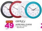 Century Astro Wall Clocks-Each