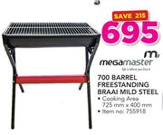 Mega Master 700 Barrel Freestanding Braai Mild Steel