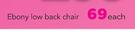 Antracite Ebony Low Back Chair-Each