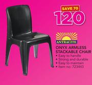 Antracite Only Armless Stackable Chair