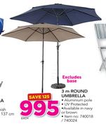 3m Round Umbrella Excluding Base-Each