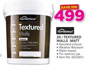 Home Stead Textured Walls Matt-20Ltr