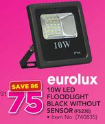 Eurolux 10W LED Floodlight Black Without Sensor