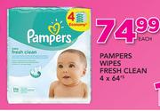 Pampers wipes Fresh Clean-4x64’s Each